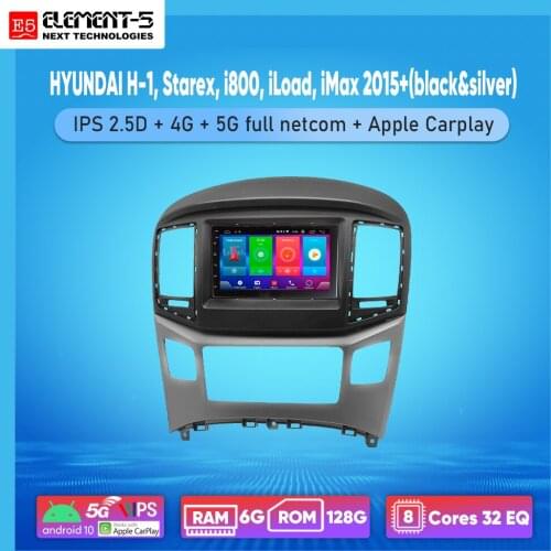 ELEMENT-5 7" 6G+128G Android 10,4G 5G NET WIFI RDS DSP Car Radio For HYUNDAI H-1, Starex, i800, iLoad, iMax Navigation GPS HiFi
