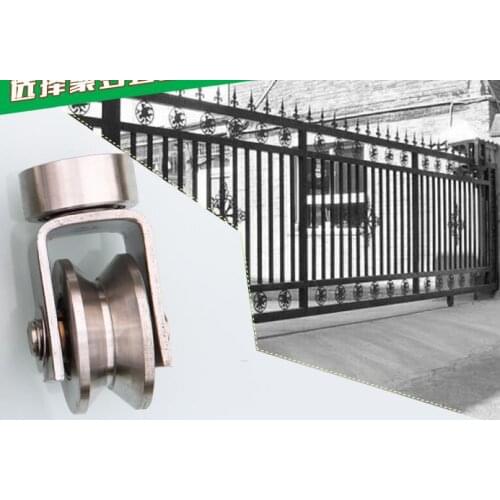 Freeshipping Square tube track wheel sliding door angle wheel lifting pulley bearing wire rope universal wheel