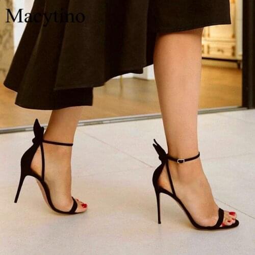 Black Ladies Stiletto High Heel Sandals Round Toe Strap Combination High Heel Sandals Fashion Party Sandals