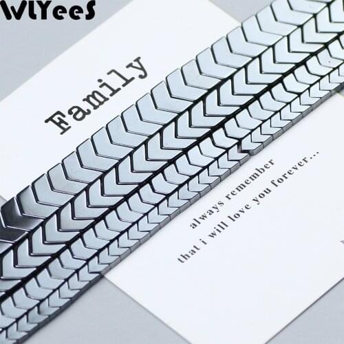 WLYeeS Triangle Arrows Natural Black Hematite beads 4 6 8 10mm loose beads Jewelry Necklace bracelet earring Pendant Making DIY