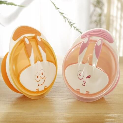 VALUDER Baby Food Feeding Bowl with Spoon and Fork Set Large Capacity Baby Bowl with Strong Suction Base