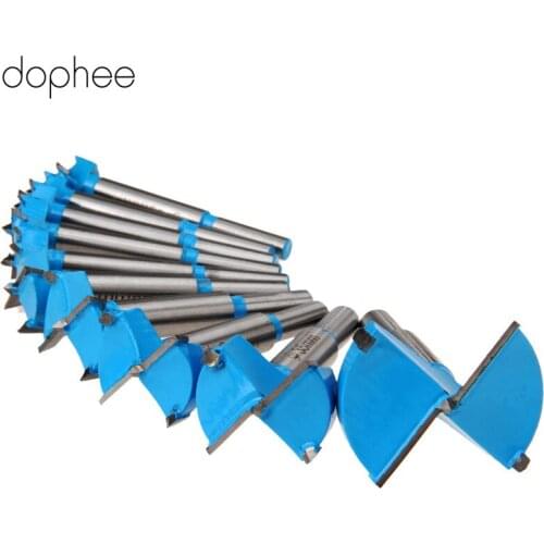 Dophee 15-50mm Woodworking Tools Carbide Forstner Auger Drill Bits Set Hole Saw Drill Bits Cutter Wood Drilling Power Tool 10PCS