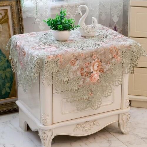 Europe Square Lace Embroidery Tablecloth Table Cloth Mantel Dining Tea Coffee Table Cover Nappe Kitchen Christmas Wedding Decor