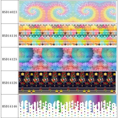 HSDRibbon free shipping 3" 75mm heat transfer printed hsd-design series Grosgrain Ribbon 50Yards/Roll