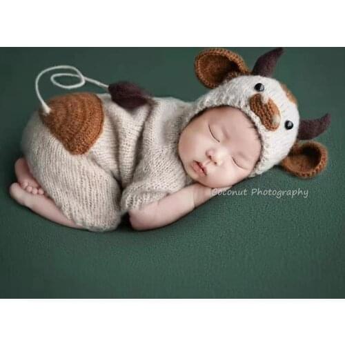 CoconutNewborn Photography Props calf costume ox year baby photo hat clothes photo studio props cute baby month photos
