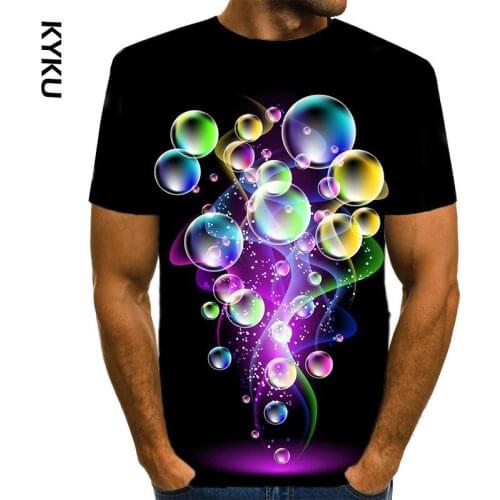 KYKU 3D Funny Black T Shirts New Short Sleeve T Shirt Men Women Harajuku Streetwear Casual Tshirt Men Camiseta Hombre