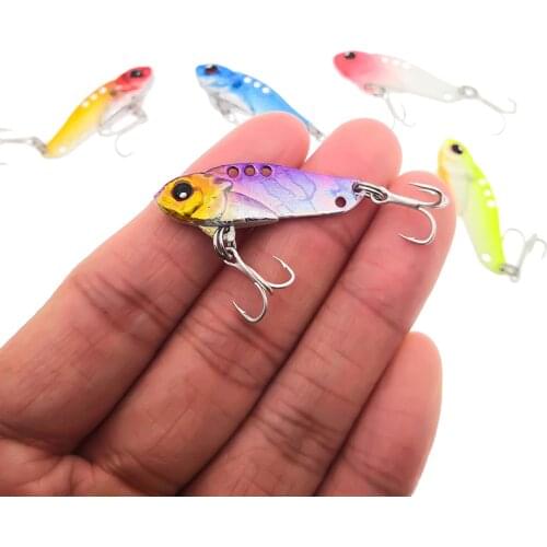 New 1pcs Metal Laser VIB Fishing Lure 6g 35mm Winter Ice Jig Fishing Tackle Crankbait Vibration Spoon Spinner Sinking Bait