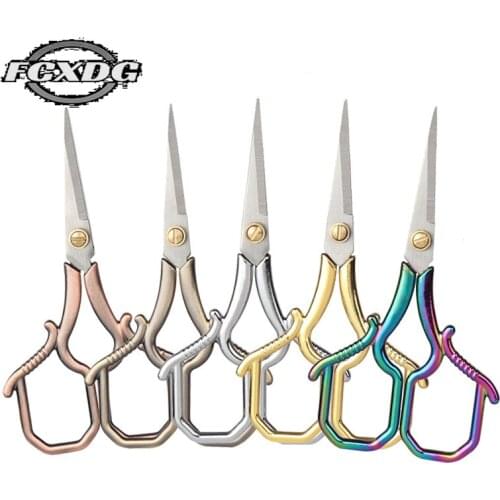 Golden Sharp Sewing Scissors for Fabric Vintage Stainless Steel Sewing Thread Scissors DIY Sewing Supplies Needlework Scissors