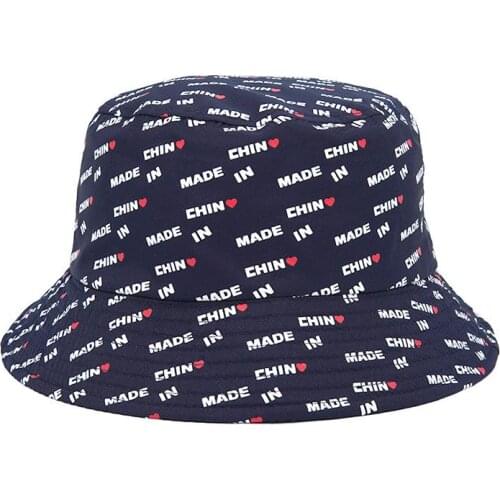 Ldslyjr Cotton Letter Print Two Sides Bucket Hat Fisherman Hat Outdoor Travel Hat Sun Cap Hats for Men and Women 365
