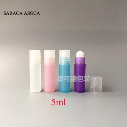 3ml 5ml Plastic Ball Refillable Bottles Roller Plastic Bottle Ice Clear Color 100pcs/lot