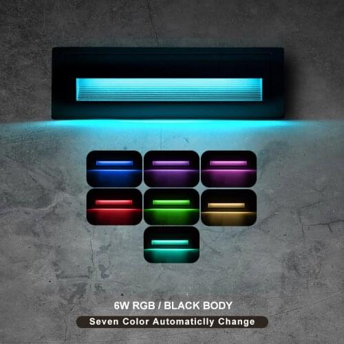 RGB Automatically Changing Nordic Wall Lamp Led Aluminum Outdoor Indoor Step Light Modern Home Stairs Bedroom Decorate Lamp