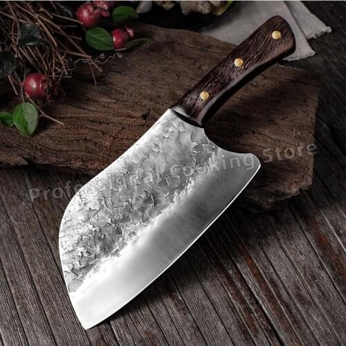 Hand-forged stainless steel butcher knife chopping knife meat cleaver household kitchen knife cooking knife
