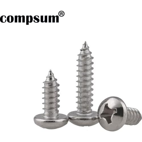 Compsum M1 M1.2 M1.4 M1.7 Cross Pan Head Self Tapping Screw Woodworking Thread Nail Screw Round Head