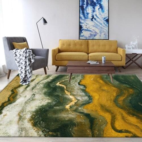 Nordic Yellow Black Marble Pattern Carpet For Living Room Luxury Rugs Home Mat Anti-slip Kitchen Mat Bedroom Floor Mat