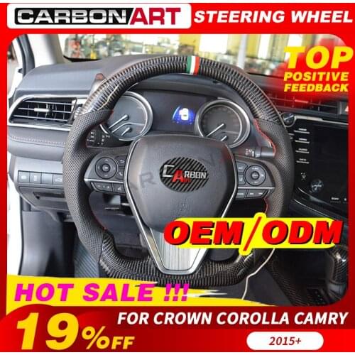Carbon Fiber Steering Wheel Replacement steering wheel Customized For Toyota Crown Corolla Camry Highlander Carbon Accessories