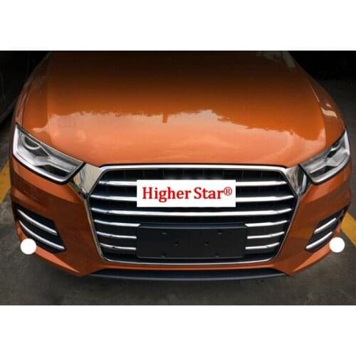 Higher star ABS chrome 11pcs car Front grill decoration strip,grill trim,4pcs front fog lamp trim for Audi Q3 2016-2017