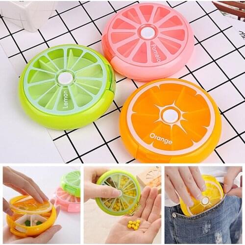 Weekly Rotating Pill Box Portable Travel Pill Case Splitter Pill Organizer Medicine Box Cutter Pill Container Storage Organizer