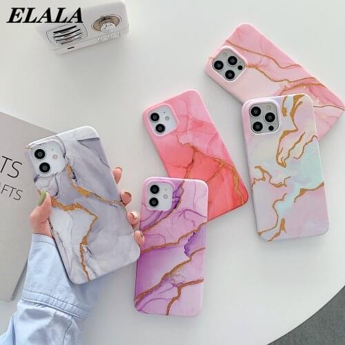 Colorful Marble Phone Case for iPhone 12 11 Pro Max XR XS X 7 8 Plus SE 2020 Mini Back Cover Shockproof Slim Fit Protect Coque