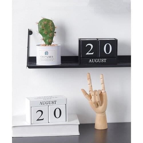1PC Home Daily-use Manual Wooden Combination Small Desk Calendar Desktop Decoration Ornament Wood Craft JL 207