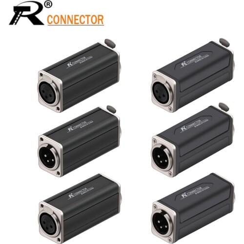1PC R connector Silver 3PIN XLR Straight Adapter High quality XLR Panel Mount Connector Male to Female Extension Adapter