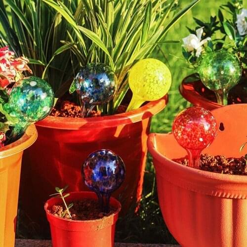 6Pcs Glass Watering Globes, Automatic Drippers Waterers Dripping Equipment for Indoor Outdoor Garden Potted Plants