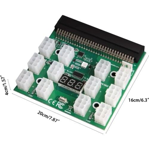 P82F 6pin BTC ETH ZEC Mining GPU/PSU Power Supply Breakout Board Adapter 12V Support Up to 1600W