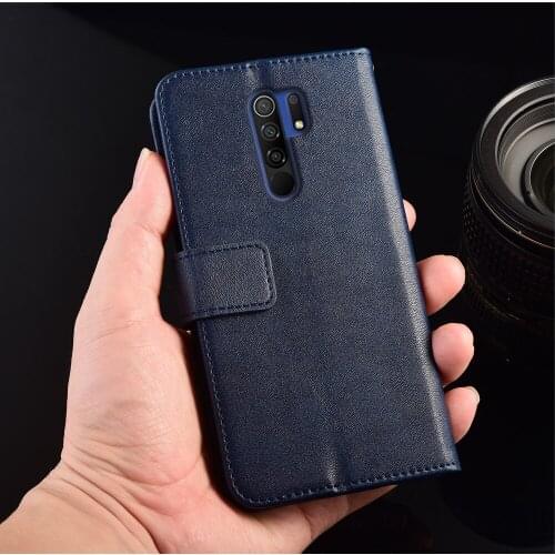 For Redmi 9 Prime Coque Kickstand Cover With Strap For Xiaomi Redmi9 Prime Wallet Flip Leather Case