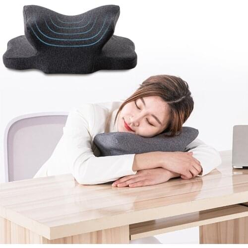 Memory Foam Arched Nap Pillow Bedding Sleeping Headrest Neck Support Cushions Rest Lunch Break Pillow Cervical Health Pillows