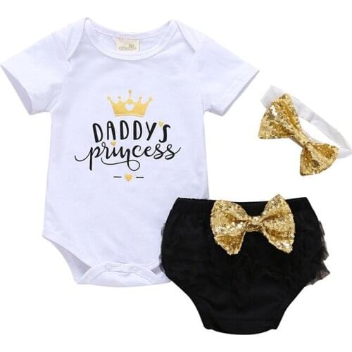 2019 Summer Newborn baby girls clothes mother children girl shortsleeve outfits 2pcs party and travel clothing Princess Costumes