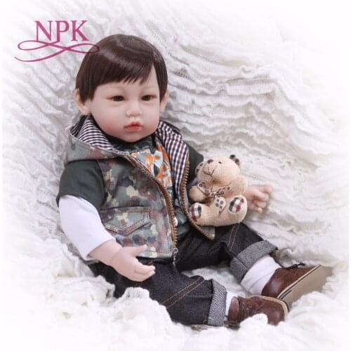 Boy Bebes reborn boneca 22"55cm NPK soft silicone reborn baby dolls lifelike girls child play house toy dolls menino bonecas