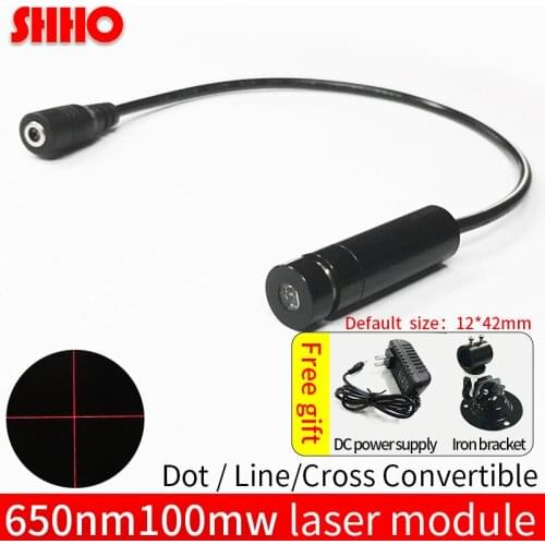 650nm 100mw Red Cross/Line/dot Laser module line width adjustable Industrial class Positioning Production Marking Free shipping