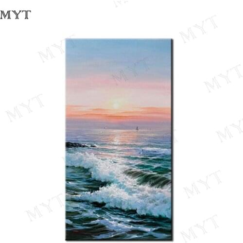 MYT 100% Hand Painted Seascape Scenery Oil Painting Canvas Wall Art Living Room Decor Art Free Shipping Home Wall Decoration