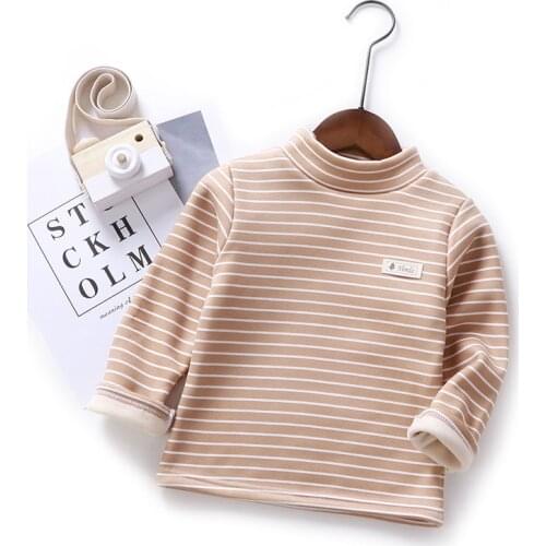 Boys' Clothing T-Shirt Warn Winter Fleece Thermal Underwear For Girls Boys Tops Baby Girl' Clothing T- Shirts 18M-4T