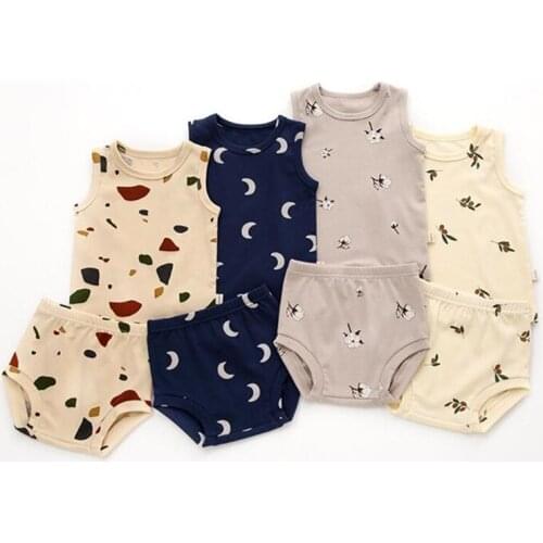 Baby Boys Clothes Summer Baby Clothes Set Newborn 100% Cotton Vest + Shorts 2pcs Baby Outfits Girl Boy Infant Baby Clothing
