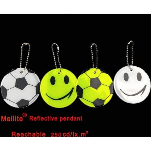 Wholesale 100pcs/lotMeilite Reflexite material 250 candle lights Soft pvc reflector Reflective keychain bag pendant accessories