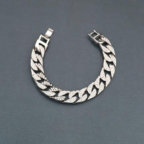 Cubic Zirconia Tennis Bracelet Iced Out Chain Bracelets For Women Men Gold Silver Color Men Bracelet CZ Chain Homme Jewelry