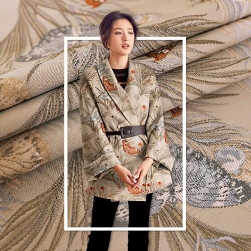 Jacquard coat excellent quality fabric vintage fabric flowers sewing material for dress women and coat skirt