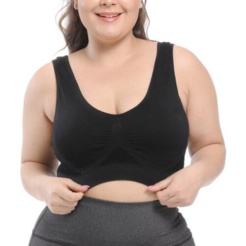 Womens Plus Size Sports Bra Hollow Shockproof Underwear To Enhance Gym Fitness Running Yoga Bra Quick Drying Vest 6XL