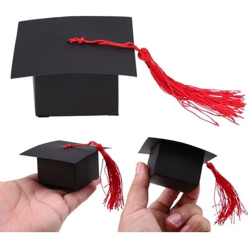 1/10/50pcs Mini Candy Boxes Heart Shaped/Doctor Hat Candy Packaging Boxes Travel Gift Case Wedding Birtay Christmas Favor