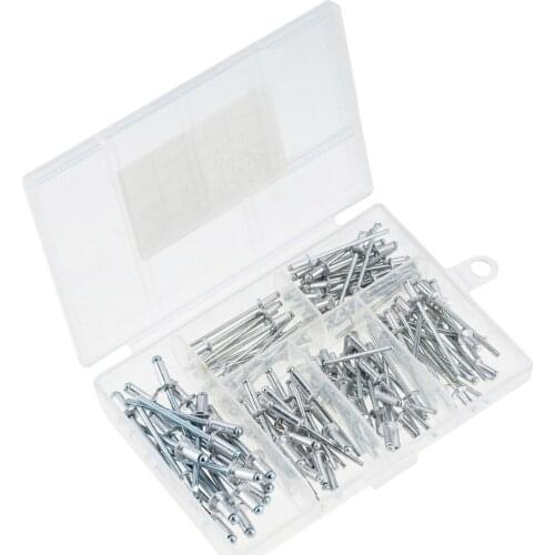 120pcs/box M2.4-M4 Aluminum Large Round Flat Head Self-Plugging POP Leaf Decorative Pull Nail Core Rivet