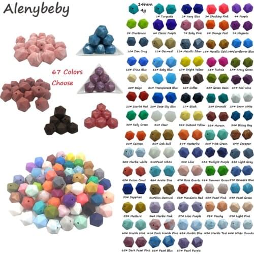 15pcs Silicone Polyhedron Beads 14mm Baby Teething Teether Bead Food Grade Nursing Silicone Baby Toy DIY Pacifier Accessory