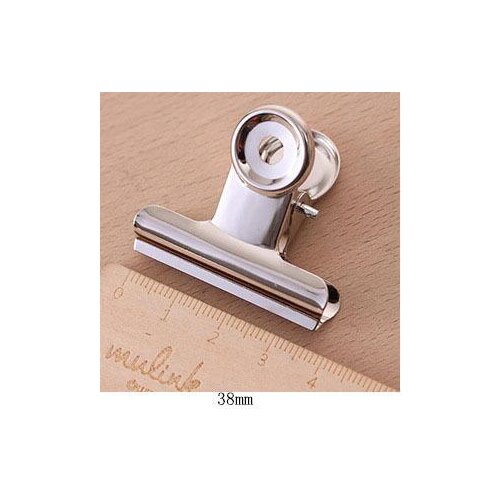 24pcs/lot) 38mm round metal Grip Clips silver Bulldog clip Stainless steel ticket clip stationery