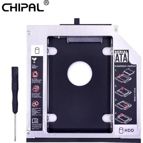 CHIPAL Aluminum SATA III 2nd HDD Caddy 12.7mm for 2.5 Inch SSD Case HDD Enclosure for Lenovo ThinkPad T420 T430 T510 T520 T530