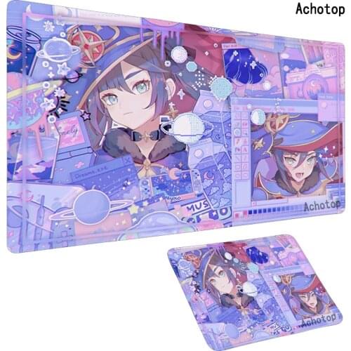 Anime Mouse Pad PC Gamer RGB Genshin impact Computer Laptop LED Keyboard Mouse Mat XL Luminous Large Mousepad Keyboard Desk Mats