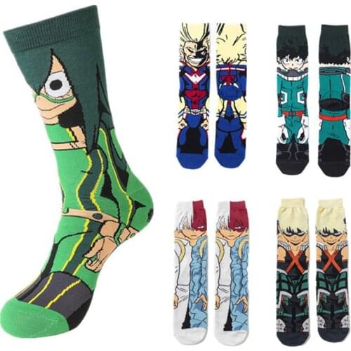 Anime My Hero Academia Socks Cartoon Cute Midoriya Izuku Deku Asui Tsuyu Cosplay Fashion Cotton Knee High Unisex