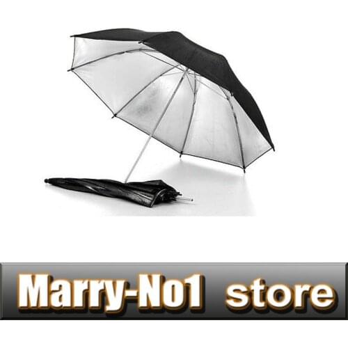 Free shipping Photo Studio Accessories 83cm 33in Studio Umbrella Photo Strobe Flash Light Reflector Black Silver Umbrella