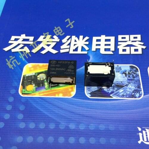Free shipping lot(10pieces/lot) 100%Original New HONGFA HF HF32FA-G-005-HS1 JZC-32FA-G-005-HS1 5VDC 4PINS 10A Power Relay