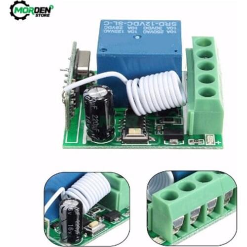 DC 12V Transmitter Receiver Relay Switch Module 433MHz Universal 1CH 1 Channel Wireless RF Remote Control Board
