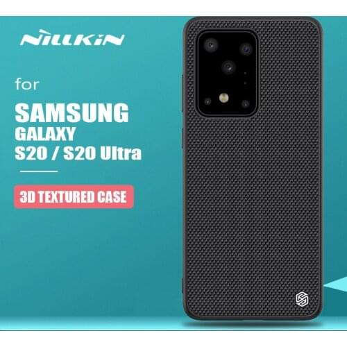 For Samsung Galaxy S20 Ultra Case Nillkin 3D Textured Nylon PC Back Cover Soft Edge Phone Case for Samsung Galaxy S20 Ultra Case