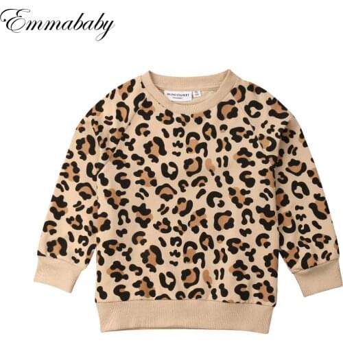 2019 Emmababy Childrens Sweatshirts Warm Leopard Print Sweatshirts New Unisex Winter Sweatshirts for Little Boys and Girls 1-7T